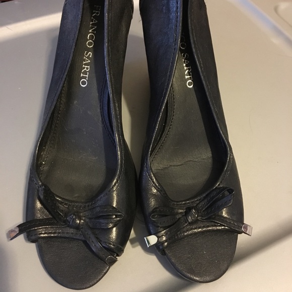 Franco Sarto Gorgeous Peep Tow Wedges 9 - Picture 1 of 5